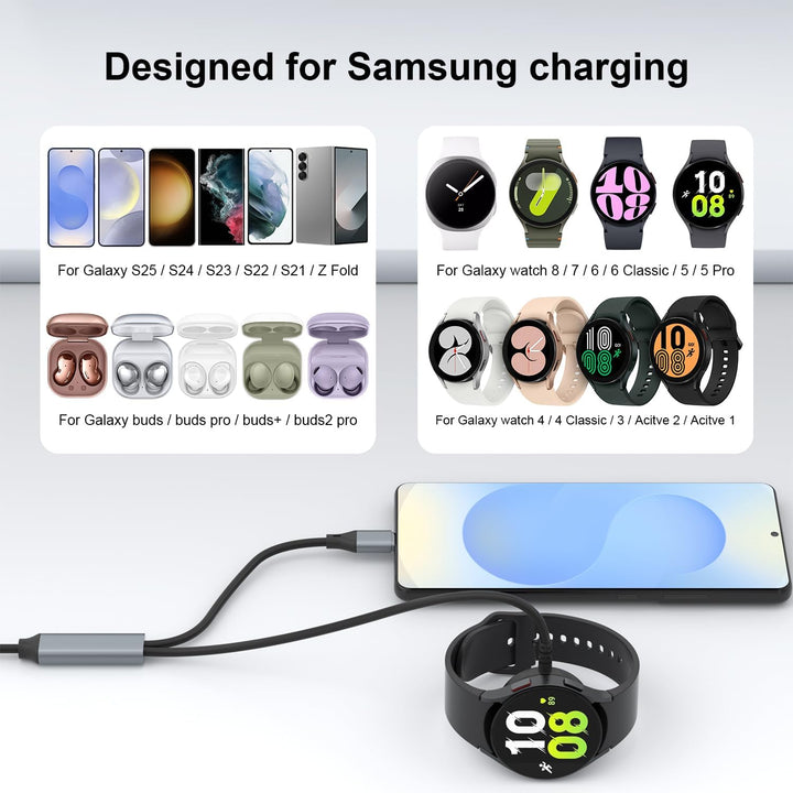GAMOREK 2 in 1 Charger for Samsung Watch Charger,35W PD Fast Charging Compatible with Galaxy Watch 8