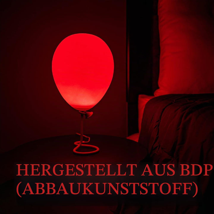 Stephen King Es Tischlampe Luftballon aus Kunststoff, leuchtet in rot.