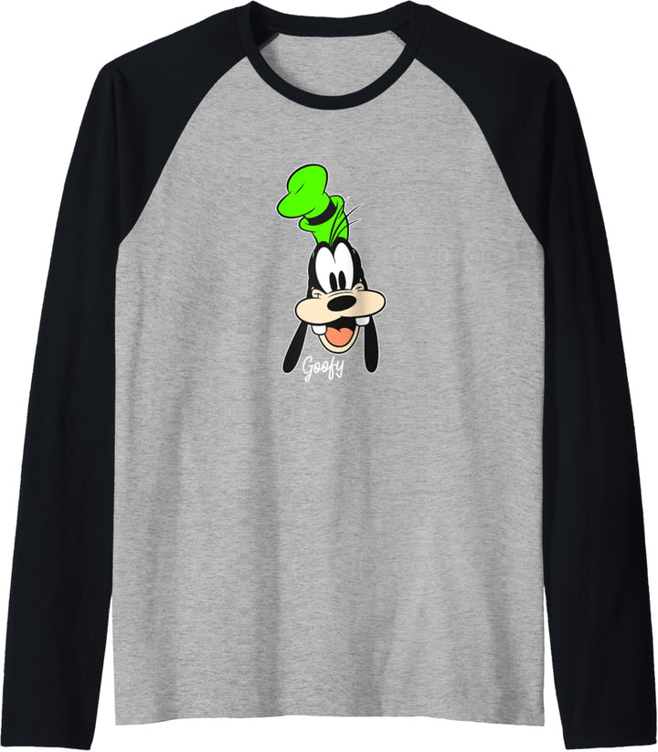 Disney Goofy Big Face Smile With Hat Raglan