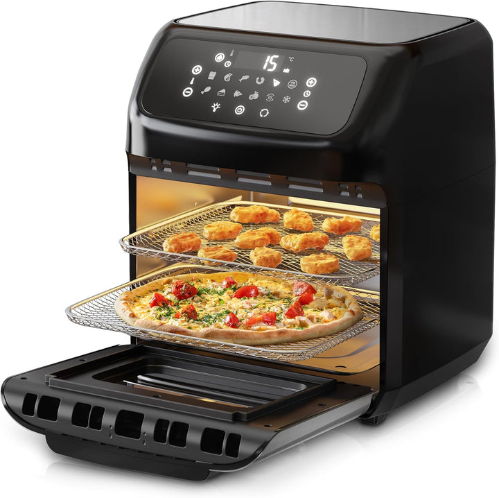 Arendo - 4 in 1 Heissluftfritteuse 12 Liter - Grill - Dörrautomat - Backofen - Air Fryer - LED-Touch