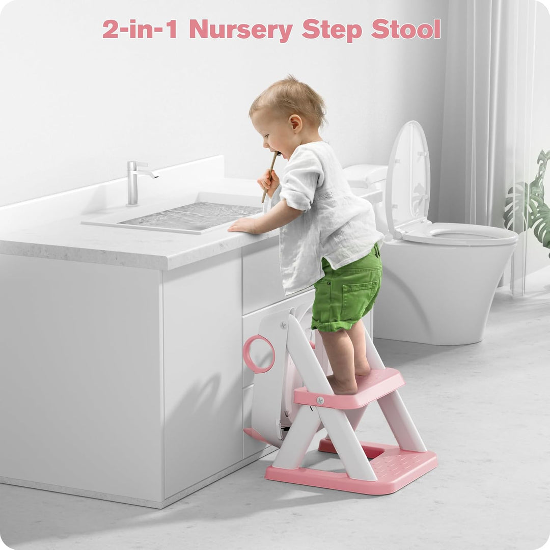 Toilettenleiter für Kinder, Upgraded Kindertoilette für Jungen und Mädchen, 2 in 1 Kind Toilettensit