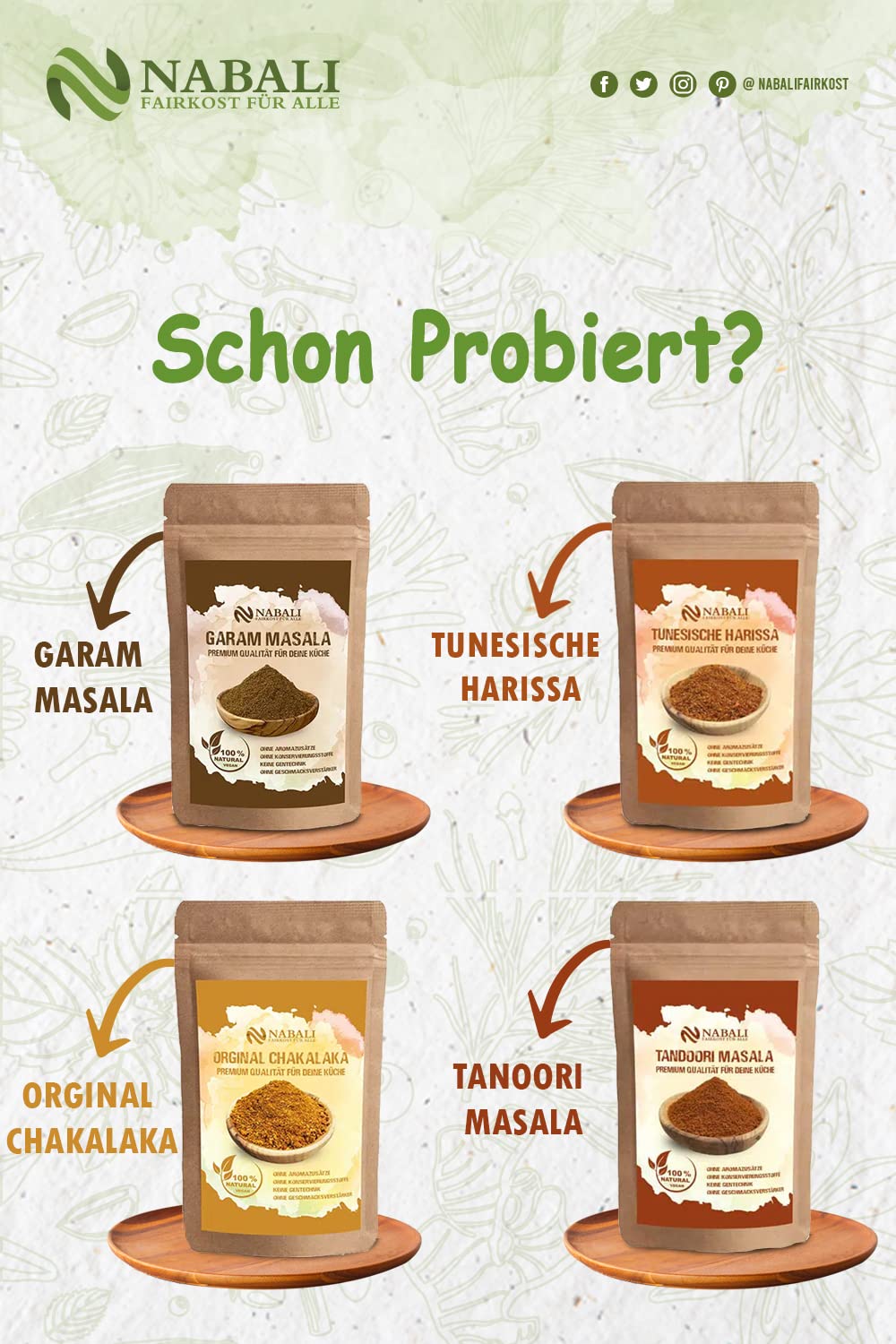 NABALI FAIRKOST FÜR ALLE Zatar Za'atar Gewürz – Gewürzmischung nach Ottolenghi – Zaatar orientalisch