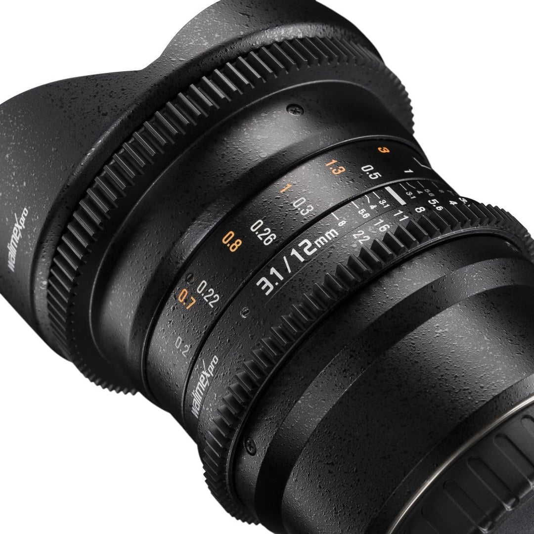 Walimex Pro 12mm 1:3,1 Fish-Eye Objektiv DSLR für Nikon F Objektivbajonett schwarz (manueller Fokus,