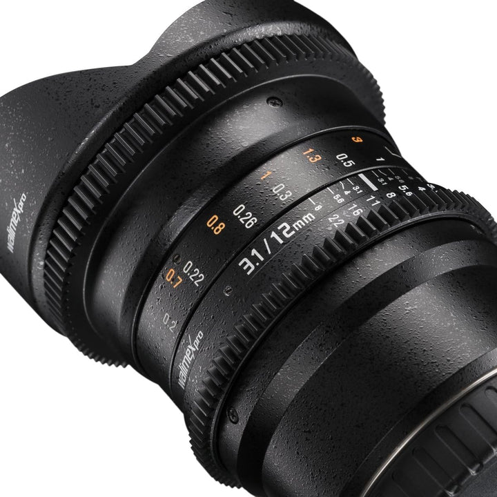 Walimex Pro 12mm 1:3,1 Fish-Eye Objektiv DSLR für Nikon F Objektivbajonett schwarz (manueller Fokus,
