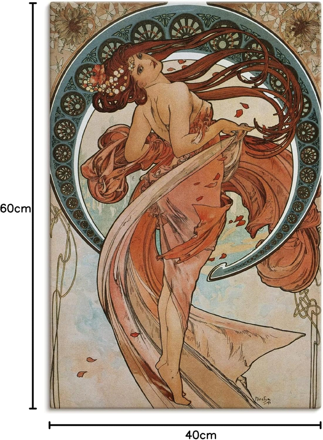 ARTland Leinwandbilder Wandbild Bild auf Leinwand 40x60 cm Wanddeko Frau Kleid Ornamente Vier Künste