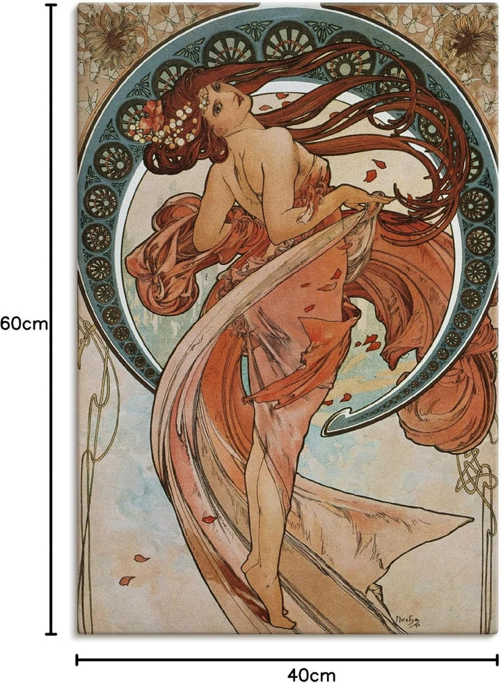 ARTland Leinwandbilder Wandbild Bild auf Leinwand 40x60 cm Wanddeko Frau Kleid Ornamente Vier Künste