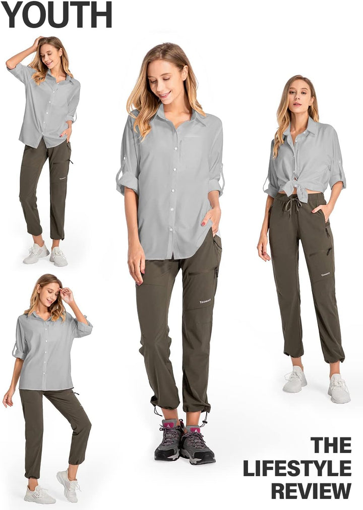 yeyity Damen Hemdbluse UV Schutz Langarmshirt Damen Schnell Trocknende Sport Shirts Wandershirt Safa