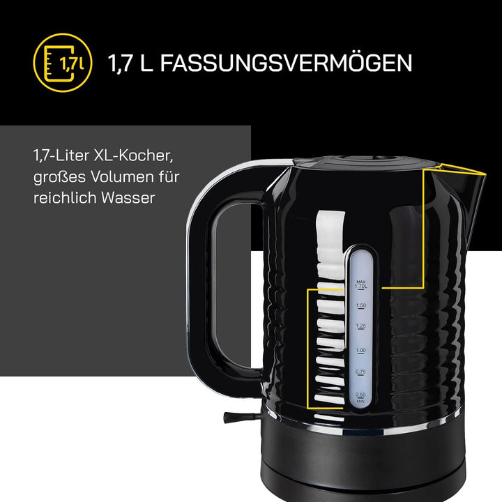 GUTFELS Wasserkocher WATER 3300 C | Elektrischer Wasserkocher 1,7 Liter Volumen | 2200 Watt | Anti K