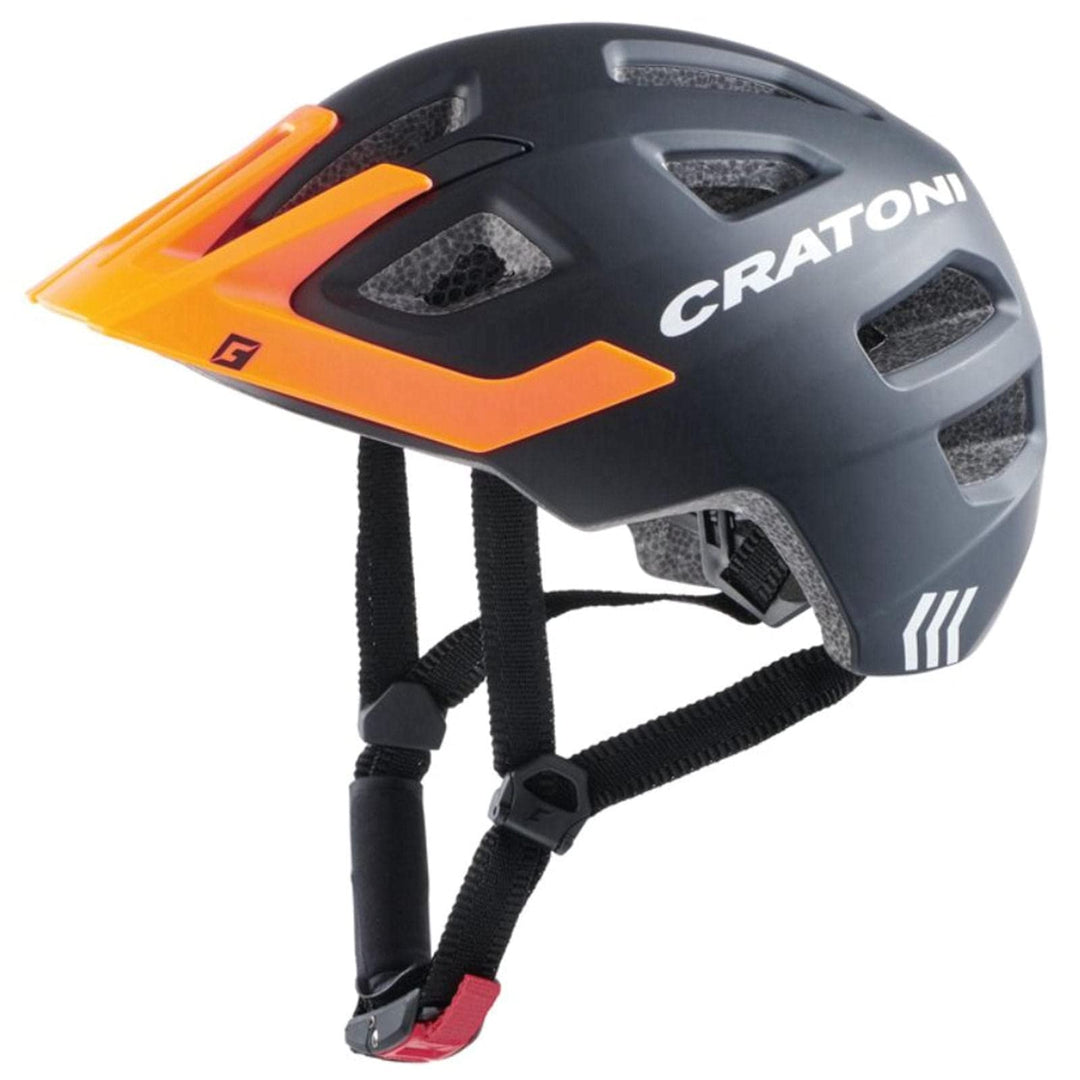 Cratoni Kinderhelm Maxster Pro Fahrradhelm Kinderhelm Jugendhelm mit Rücklicht Schwarz/Orange M, Sch