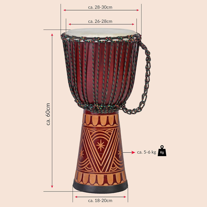 60cm Profi Djembe Trommel Bongo Drum Darbuka Art Super Klang Afrika Style