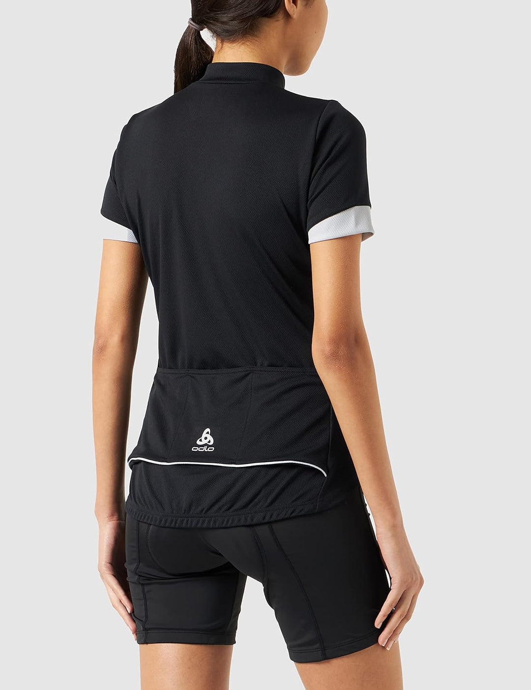 Odlo Damen Essentials_411971 Radtrikot halber Reissverschluss (1er Pack) XS Black - Odlo Silver Grey