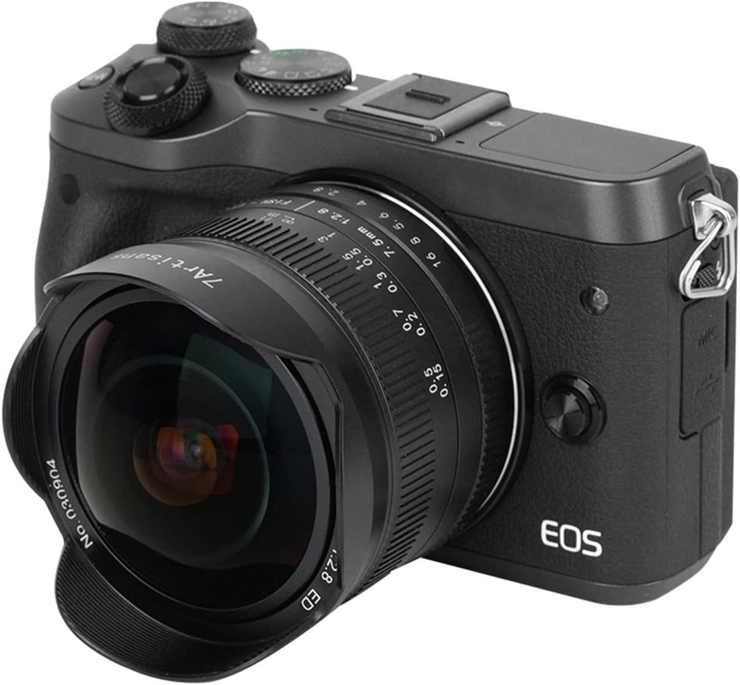 7artisans 7,5 mm f2.8 Mark II APS-C Fischaugen-Weitwinkelobjektiv für Canon EOS-M spiegellose Kamera