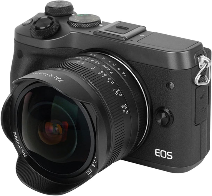 7artisans 7,5 mm f2.8 Mark II APS-C Fischaugen-Weitwinkelobjektiv für Canon EOS-M spiegellose Kamera