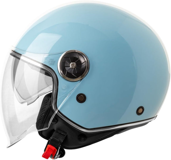 VINZ Arenas Jethelm mit Doppelvisier | Roller Helm Fashionhelm mit Streifen | In Gr. XS-XXL | Jet He