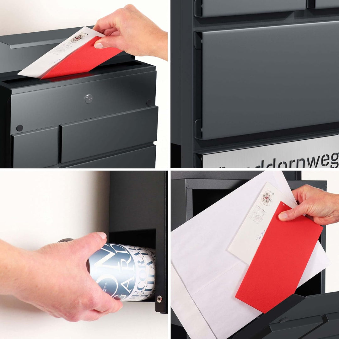 Forgard wetterfester Briefkasten mit Zeitungsfach, personalisierte Briefbox mit Hausnummer und Stras