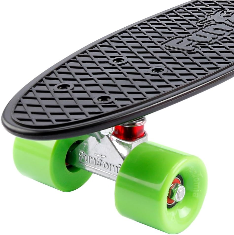 FunTomia Skateboard 57cm Mini-Cruiser Board mit T-Tool, ABEC-9 Kugellager, LED Rollen, Kinder Anfäng