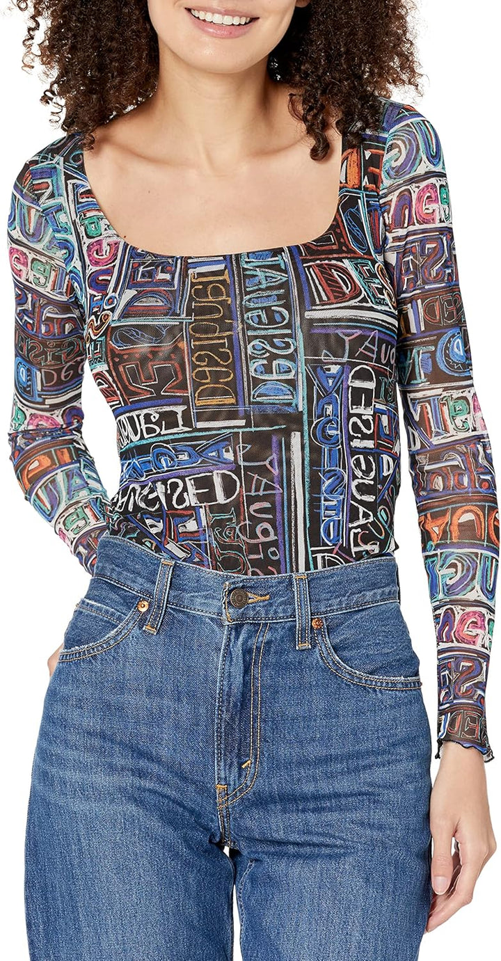 Desigual Damen Blouse XXL Schwarz, XXL Schwarz