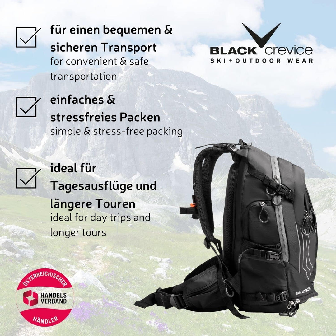 Black Crevice Fahrrad & Skitouren Rucksack MANAKAU 26 L I Outdoor Rucksack mit Trinksystem & Regenhü