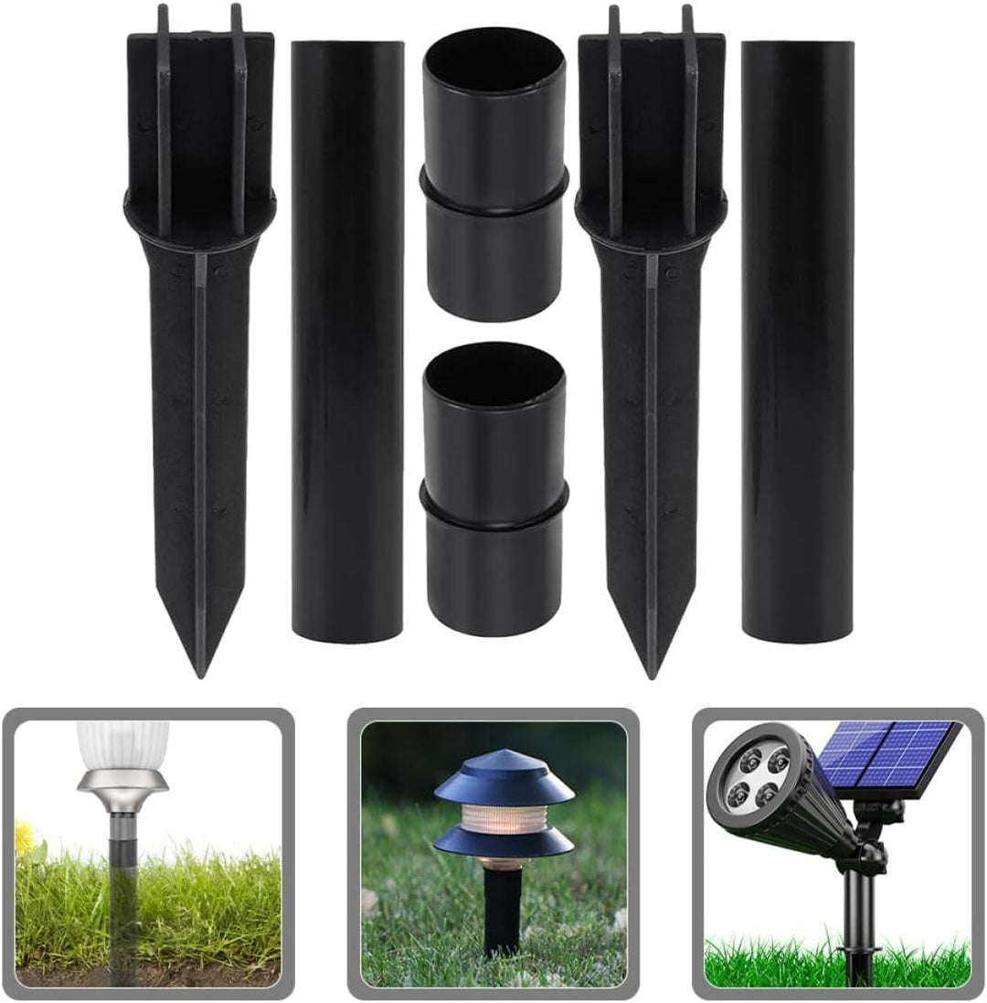 6 Stück Kunststoff Erdspiesse für Solar Wegeleuchten mit Hohlem Rohrdesign Stabile Verbindung und Ei