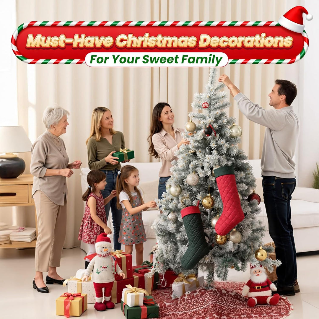 2 Stück Nikolausstrumpf zum befüllen, 48cm lang Weihnachtsstrumpf, Samt Weihnachtssocken für Party D