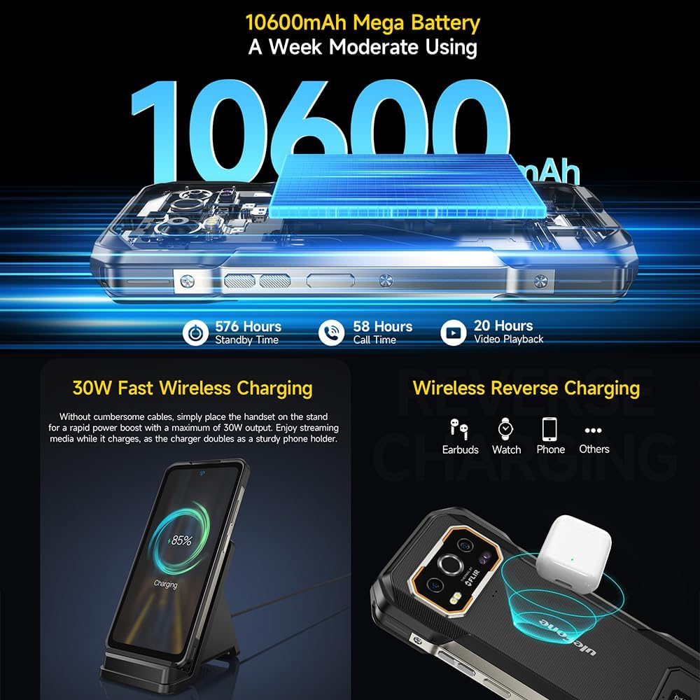 Ulefone Armor 27T Pro Outdoor Handy 5G Smartphone Wärmebildkamera, Dimensity 6300 24GB+256GB, 64MP+5