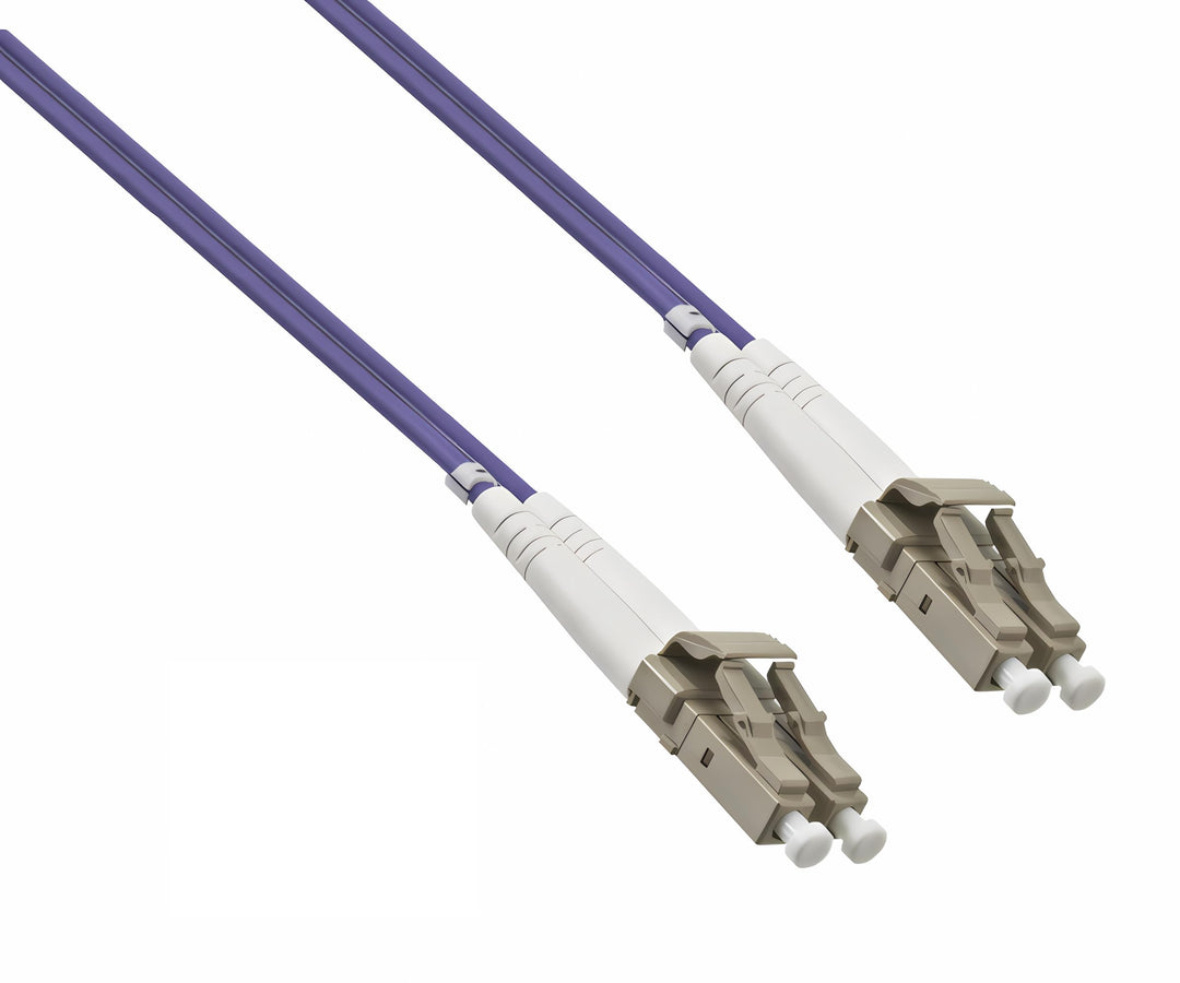 DINIC LWL Kabel OM4, Patchkabel LC/LC Lichtwellenleiter Multimode (20m, violett) 20m violett, 20m vi