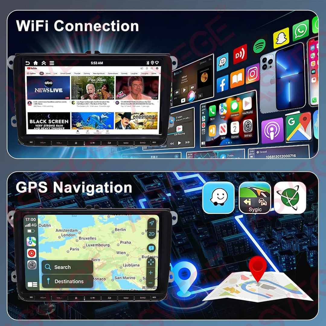 ASVEGE 9" Android 14 Auto Radio für VW Golf 5/6/7 Passat B6/B7 Tiguan Touran | 4+64GB | Wireless Car