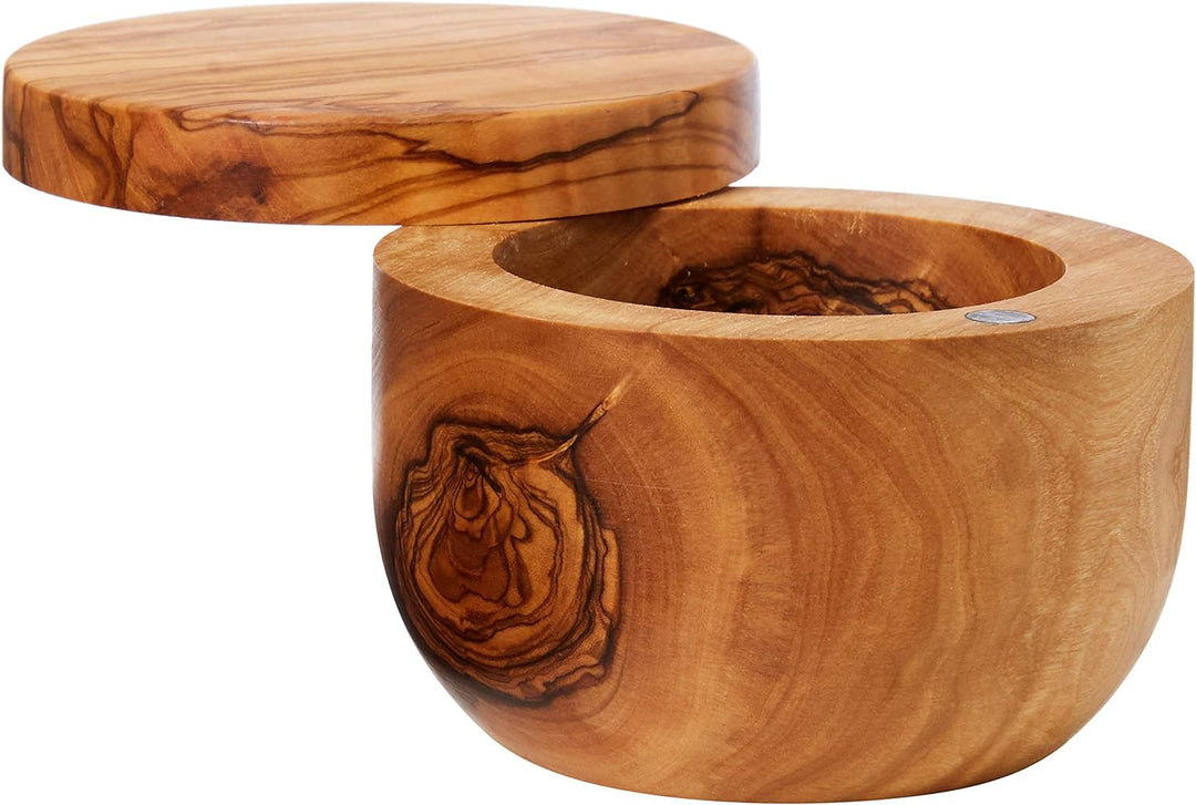 Berard 90070G Salzbehälter, Durchmesser 10–11 cm, Olivenholz, mit Geschenkbox, Braun