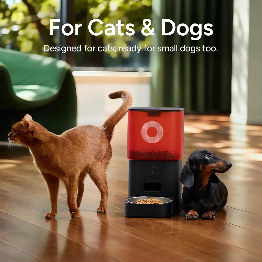 Futterautomat Katze mit Kamera 6L, Automatischer Katzen Futterautomat für Katzen und Hunde, App-Steu