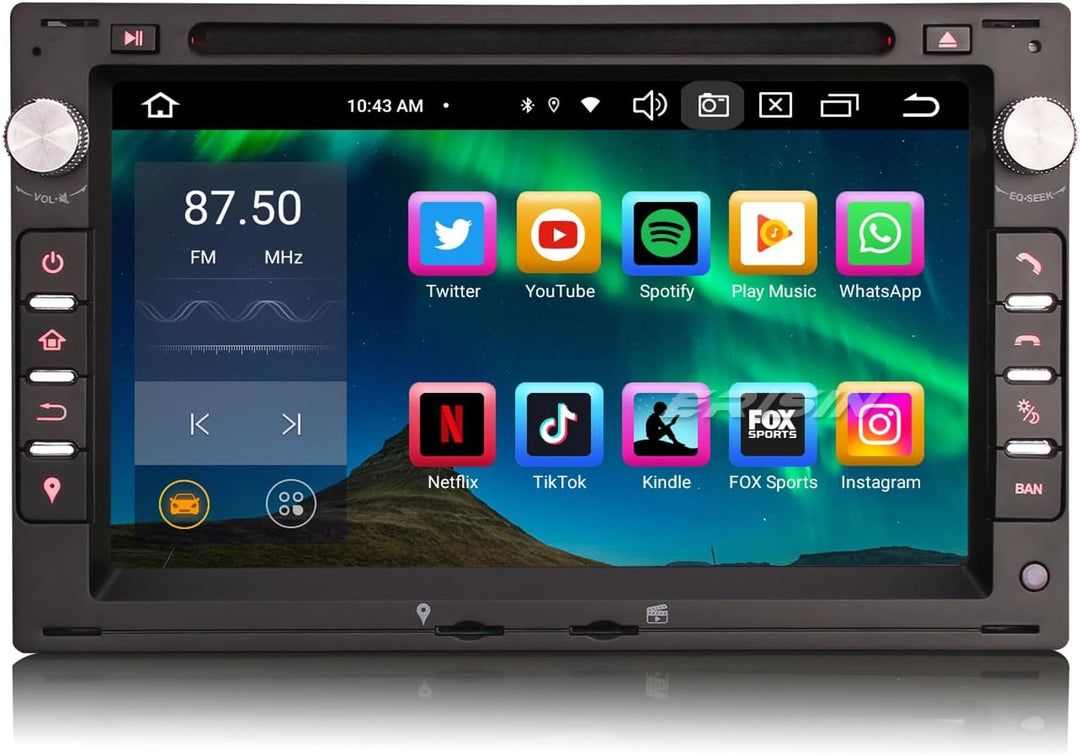 Erisin 8-Kern 4GB+64GB Android 12 Autoradio Bluetooth mit GPS Navigation Für VW T5 Passat Polo Jetta