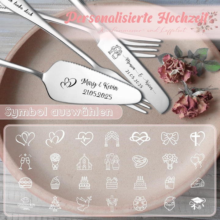 FKF Personalisiert Tortenheber Personalisierts Tortenmesser Gravur Name und Text Tortenschaufel Hoch