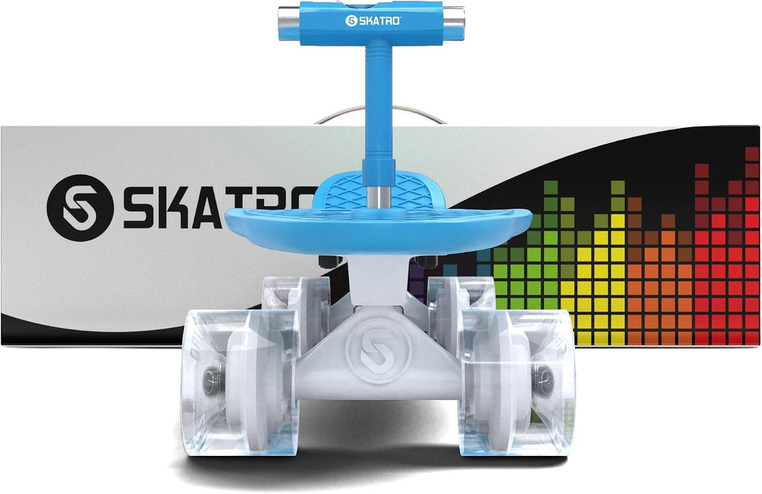 Skatro - Mini-Cruiser-Skateboard. 22 Zoll Kunststoff-Board im Retro-Stil, komplett mit Arctic Glacie