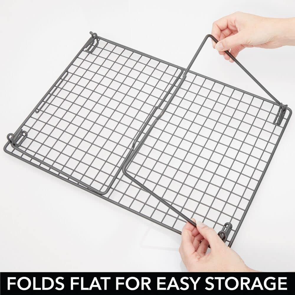 mDesign stapelbarer Regaleinsatz – faltbares Schrankregal aus Metall – moderner Schrankeinsatz für S