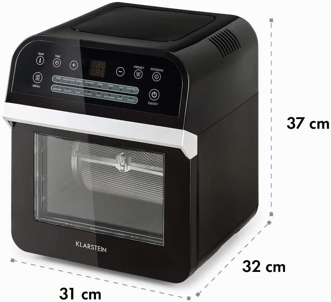Klarstein AeroVital Cube - Heissluftfritteuse, Heissluftgarer, Airfryer ohne Öl, 50 bis 220 °C, Heis