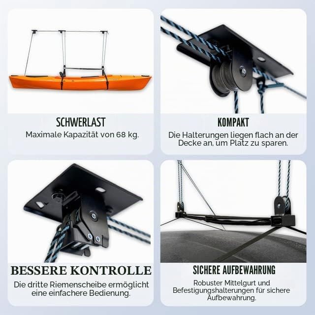 Teal Triangle Deckenhebebühne für Frachtbox, robuster Garagen-Lagerheber, Garagen-Flaschenzugsystem,