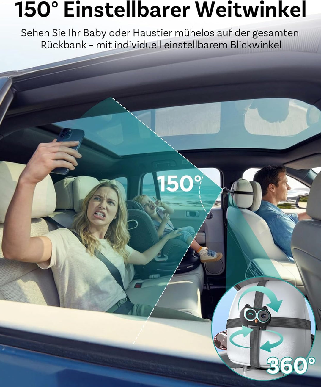 OTTOCAST Cabin Care, 2026 Neues Wireless CarPlay Adapter mit Kamera, Baby Auto Kamera, CarPlay Baby