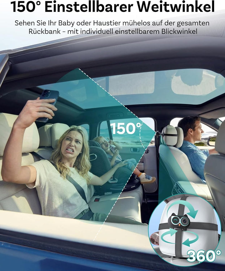 OTTOCAST Cabin Care, 2026 Neues Wireless CarPlay Adapter mit Kamera, Baby Auto Kamera, CarPlay Baby