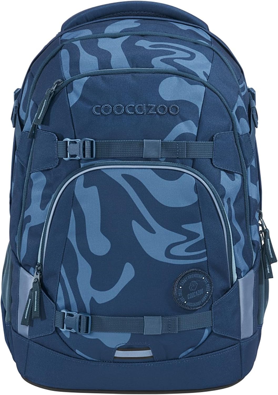 Coocazoo Schulrucksack-Set MATE „Breaking Waves“ 3-teilig, blau, ergonomischer 30L Tornister, mit Br
