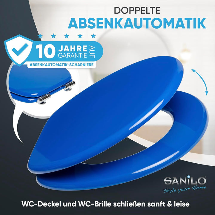 Sanilo WC Sitz mit Absenkautomatik, viele einfarbige Toilettendeckel zur Auswahl, hochwertige und st