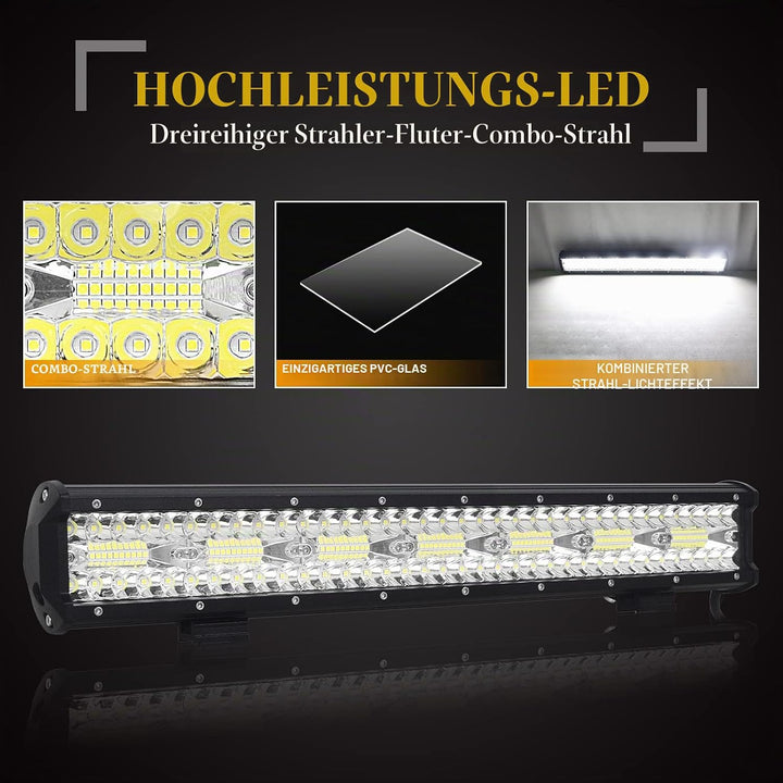 SKYWORLD 50.8cm Arbeitsscheinwerfer 420W LED-Lichtleiste, Zusatzscheinwerfer Offroad Scheinwerfer, k