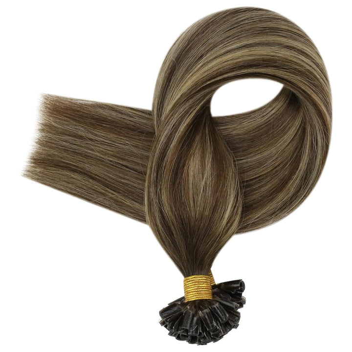 Fshine U Tip Keratin Remy Echthaar Extensions Bondings Remi Haar Faber Schokoladenbraun Gemischt Kar