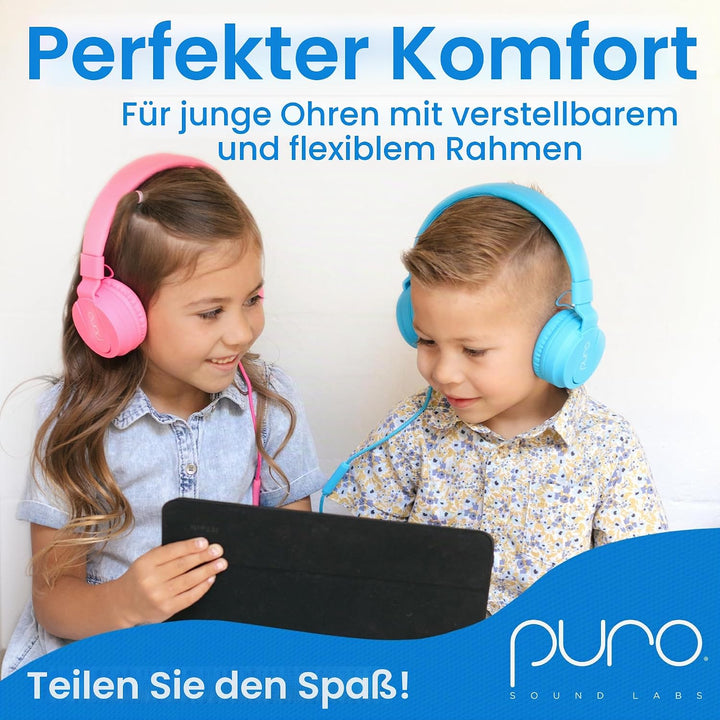 Puro Sound Labs PuroBasic Volume Limiting Wired Headphones for Kids, Boys, Girls 2+ Foldable &amp; Adjus