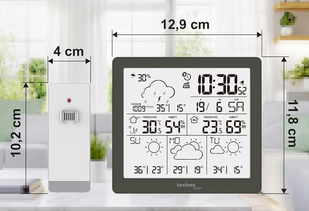 WD2200 - Wetterstation mit 3 Tage Wettervorhersage, Inklusive Aussensender, Daten auf der Station un