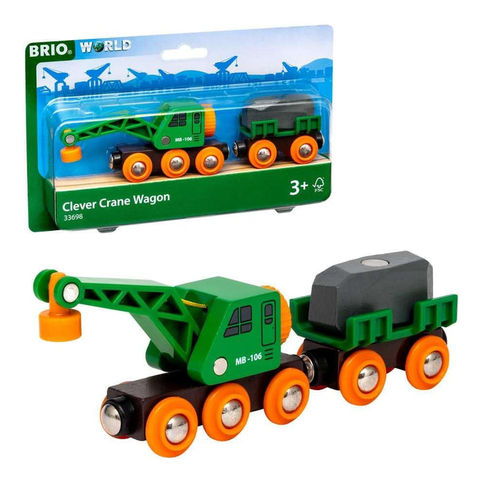 BRIO World - Grüner Kranwagen mit Anhänger und Fracht Single, Single