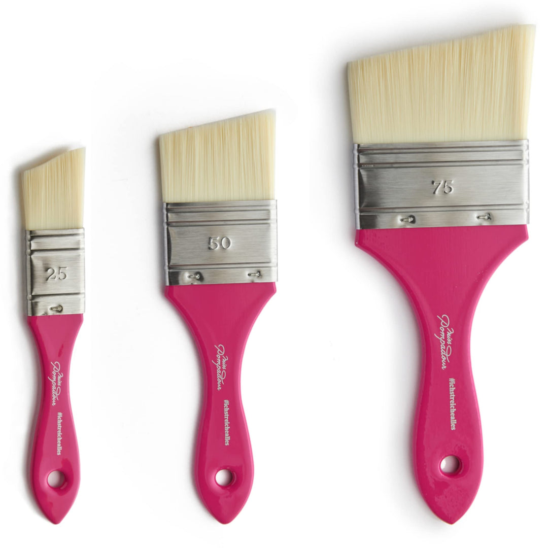 MissPompadour 3er Pinselset für Wandfarbe, Kreidefarbe, Holzfarbe, Möbelfarbe - Malerset mit 3 Pinse