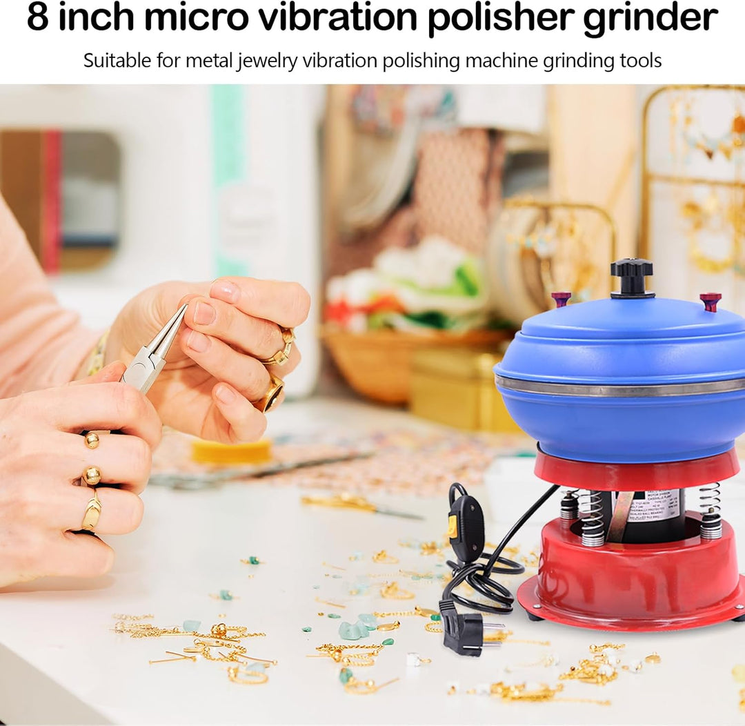 Poliermaschine Polierer, 3,5L 8 Zoll Elektrischer Stein Vibrations Tumbler Schmuck Vibrations Polier