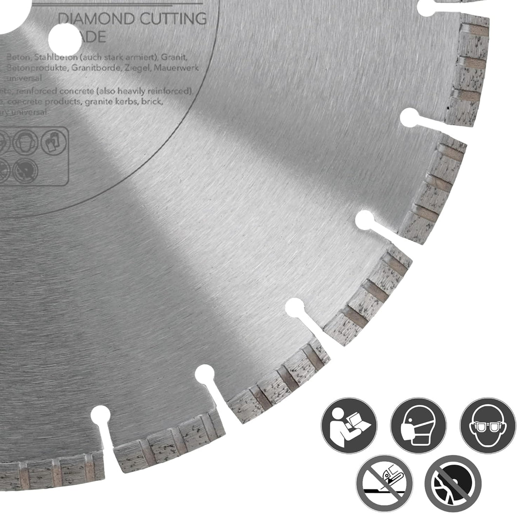 PRODIAMANT Laser Diamanttrennscheibe 350mm x 25,4 Beton Stahlbeton Stein und Ziegel Diamant Turbo-Se