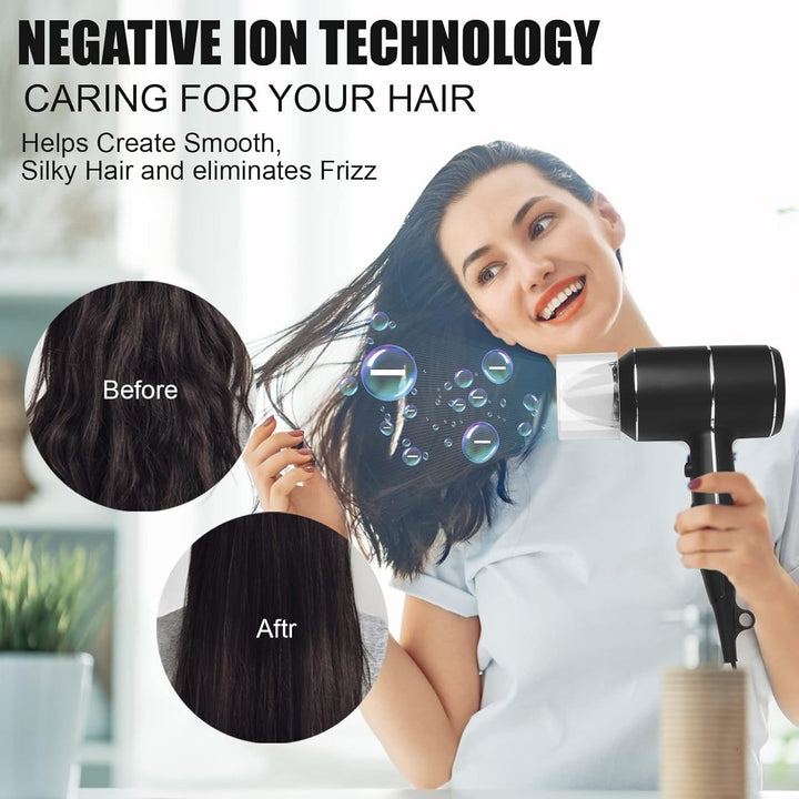 QL Haartrockner Ionen mit Wandhalterung und USB-Steckdose,Föhn mit ThermoProtect Technologie 2000wat