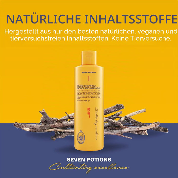 Seven Potions Bart-Shampoo für Männer - Sanfte, reinigende Bartreinigung für einen sauberen Bart ohn