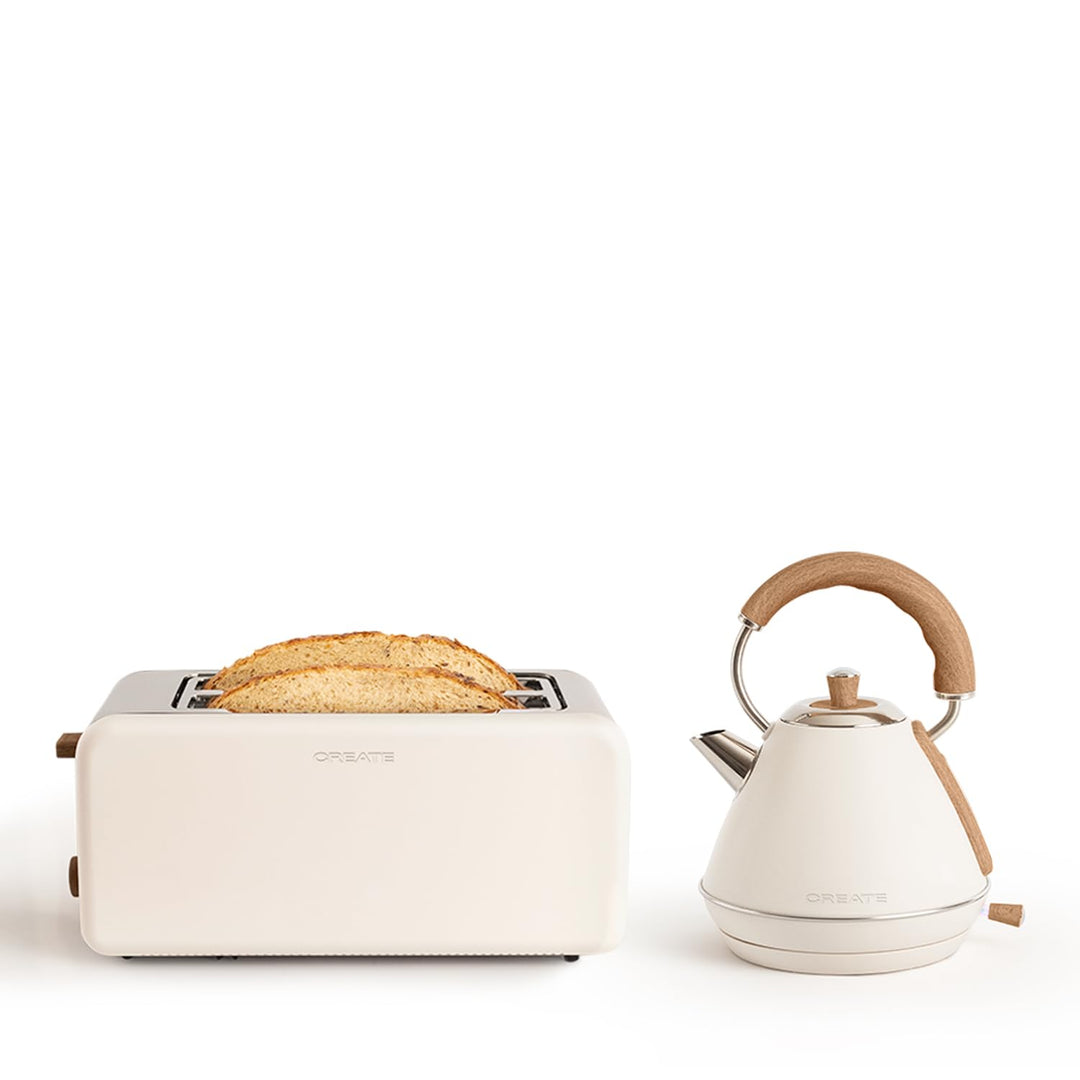 CREATE/PACK TOAST RETRO XL + KETTLE RETRO M/Toaster Cremeweiss mit Wasserkocher Cremeweiss/Wasserkoc